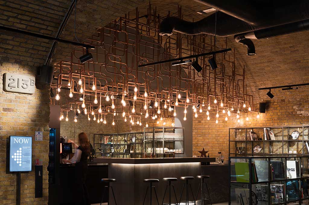 fibre optic lighting in cp harts london showroom