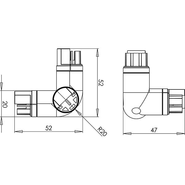 metroled 3 way corner cad