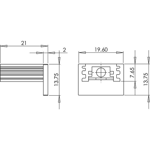 metroled rectangular power in cad