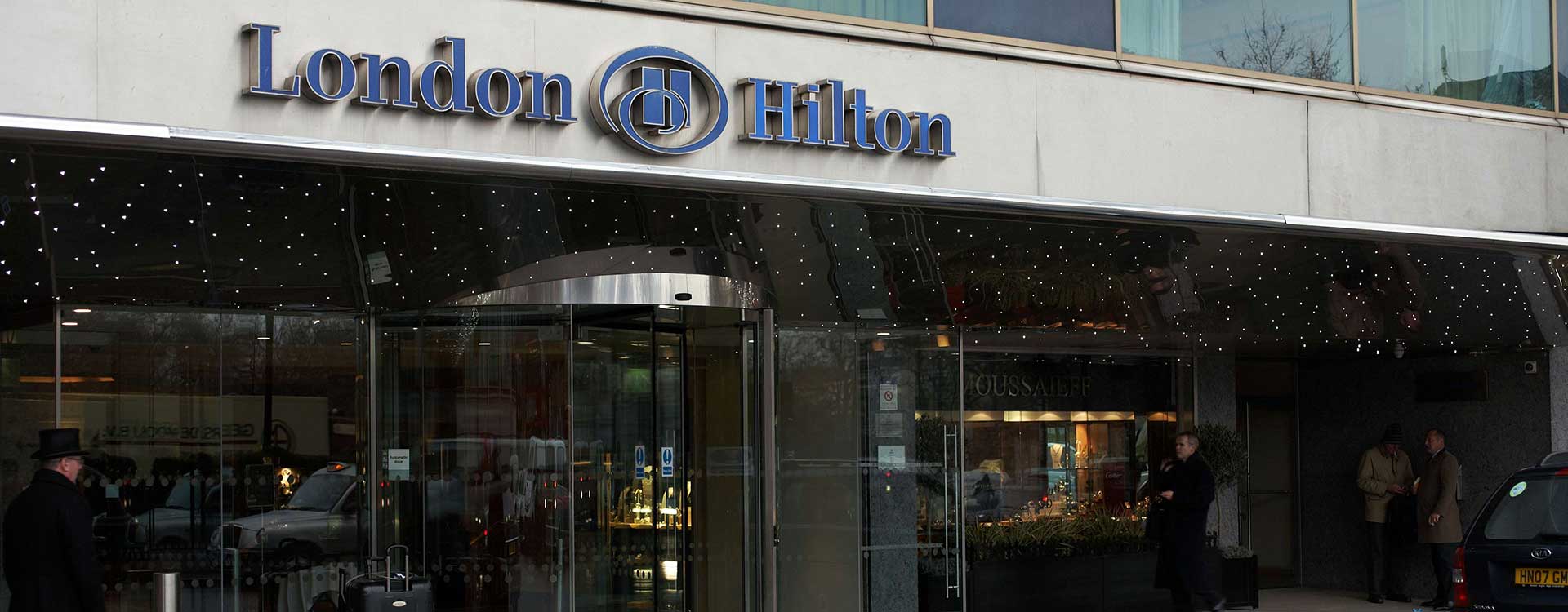 fibre optic lighting at the hilton, park lane